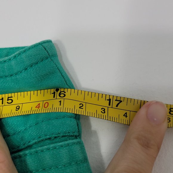 Larry Levine Women's Teal Blue Mid-Rise Chopped Capri Pants With Pockets Size 10 - Picture 11 of 14